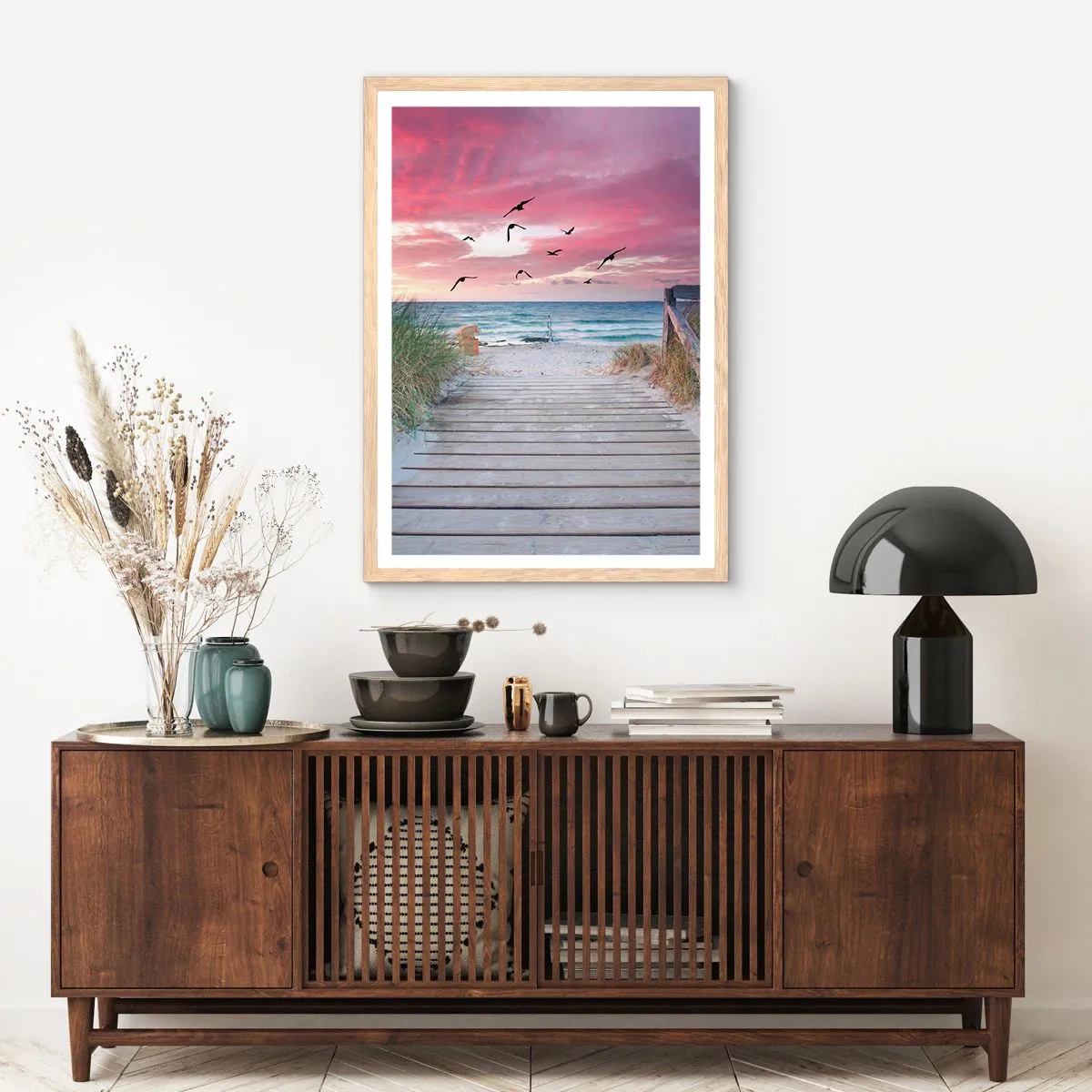 Plagát v ráme zo svetlého duba - Baltská impresia - 61x91 cm