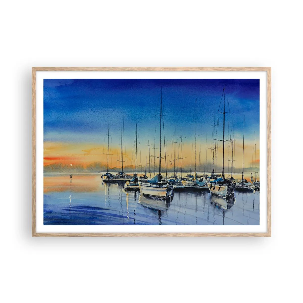 Plagát v ráme zo svetlého duba - Koniec dobrého dňa - 100x70 cm