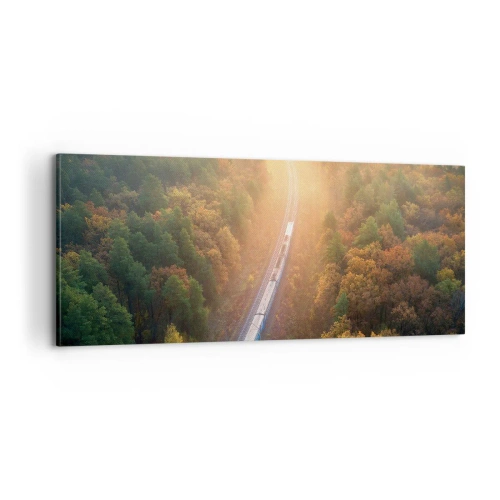 Obraz na plátne - Jesenná cesta - 100x40 cm