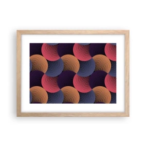 Plagát v ráme zo svetlého duba - V kruhovom rytme - 40x30 cm