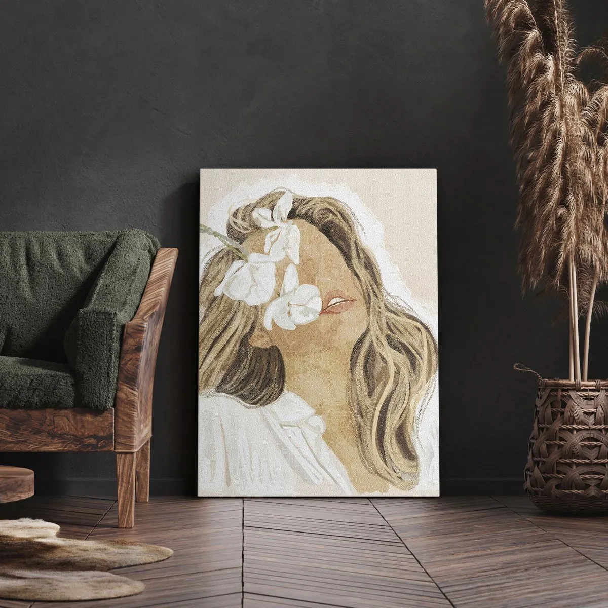 Obraz na plátne - Medzi kvetinami - 45x80 cm