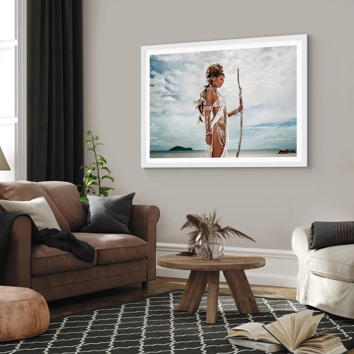 Plagát v bielom ráme - Kráľovná trópov - 70x50 cm