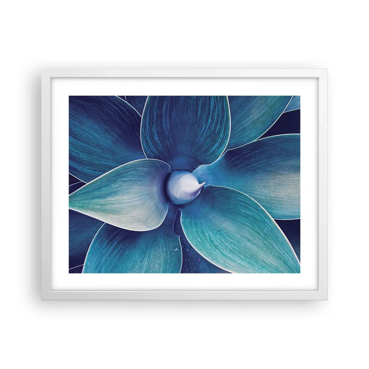 Plagát v bielom ráme - Modrastý od neba - 50x40 cm