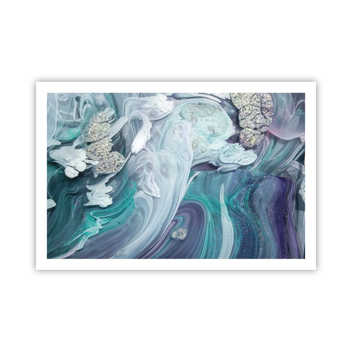 Plagát - Prúdy modrej - 91x61 cm