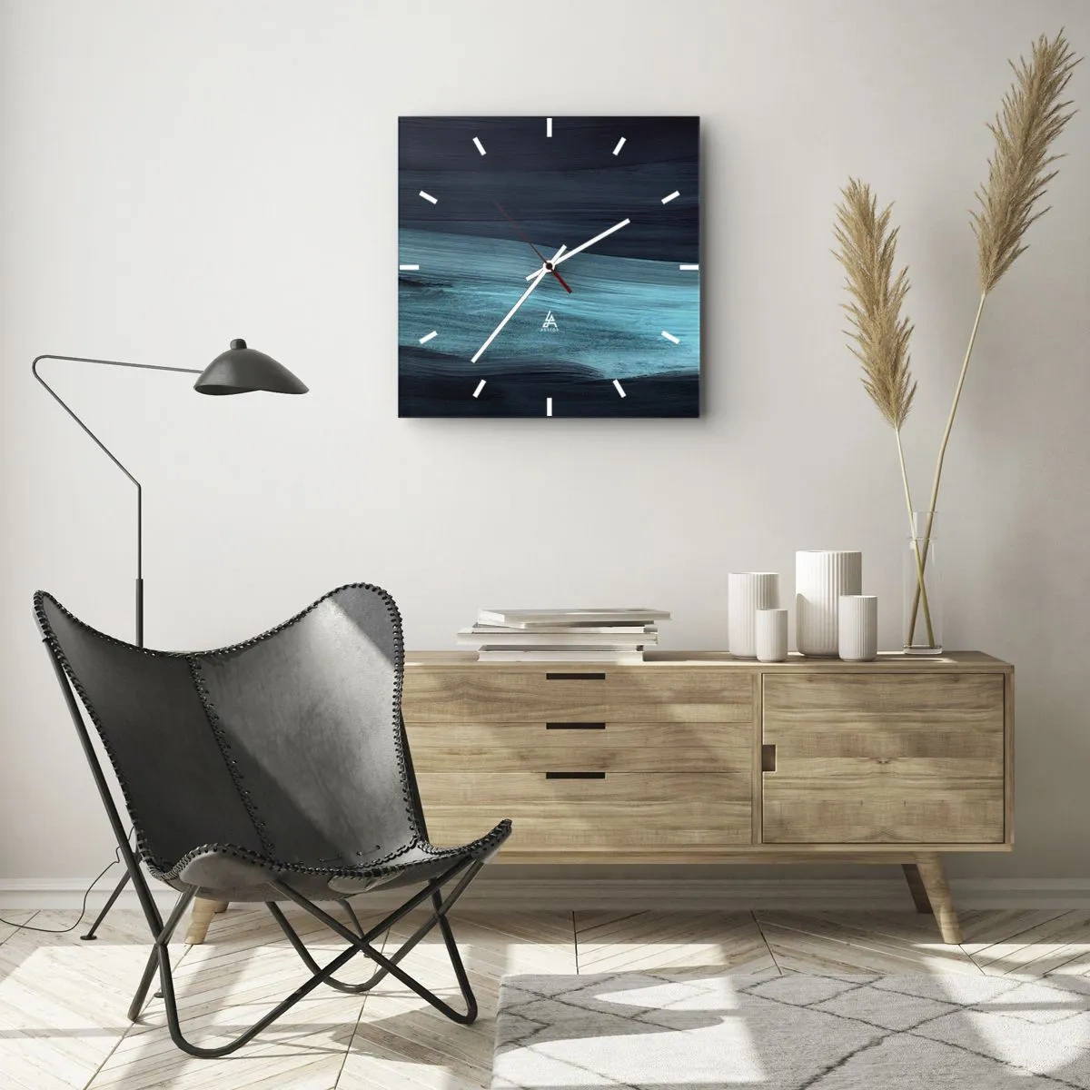 Nástenné hodiny - Plávaj s prúdom - 40x40 cm