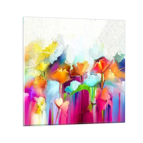 Obraz na skle - Dúha rozkvitla - 50x50 cm