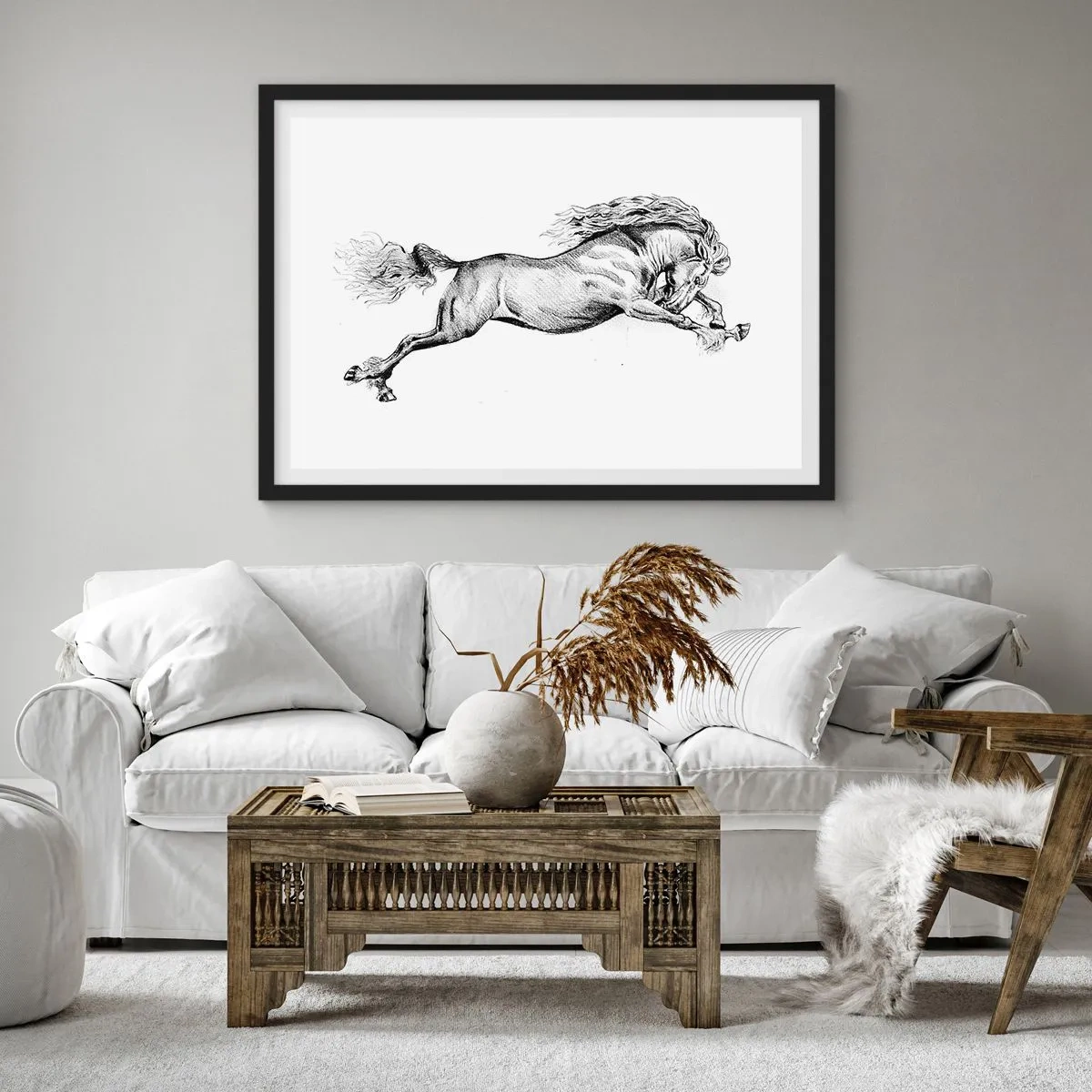 Plagát v čiernom ráme - Zastavený v cvale - 100x70 cm