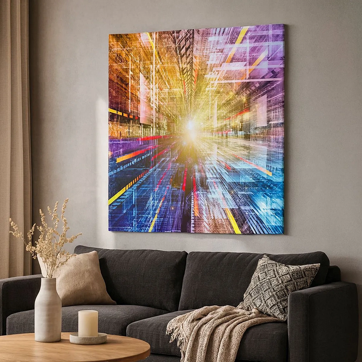 Obraz na plátne - Osvetlená chodba - 30x30 cm