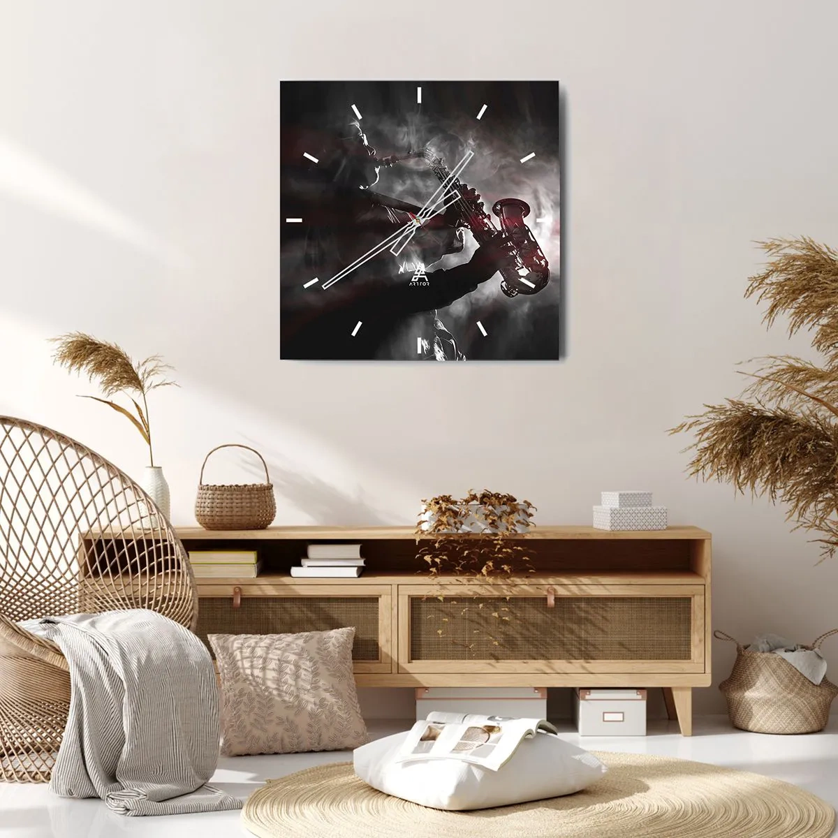 Nástenné hodiny - V oparoch jazzu - 40x40 cm