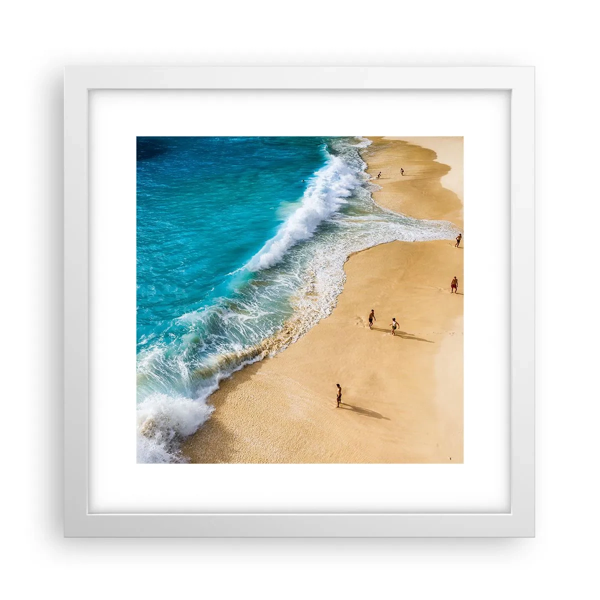 Plagát v bielom ráme - A potom slnko, pláž… - 30x30 cm