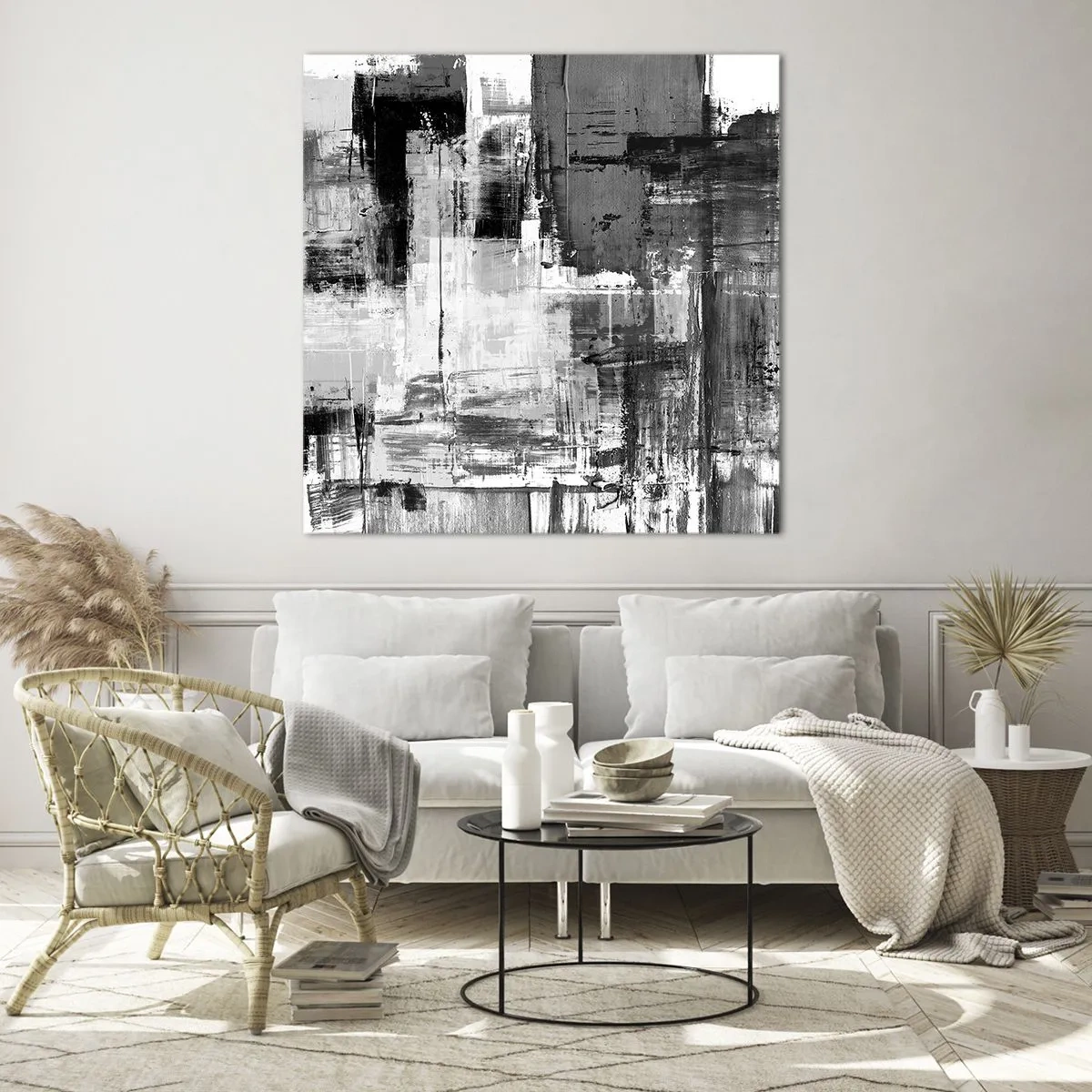 Obraz na skle - Sivé je krásne - 60x60 cm