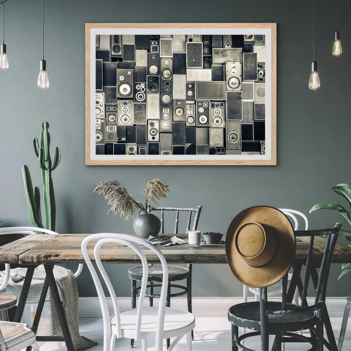 Plagát v ráme zo svetlého duba - A všetko je v pohode - 91x61 cm