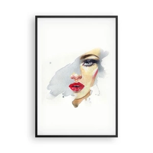 Plagát v čiernom ráme - Odraz v kvapke vody - 61x91 cm