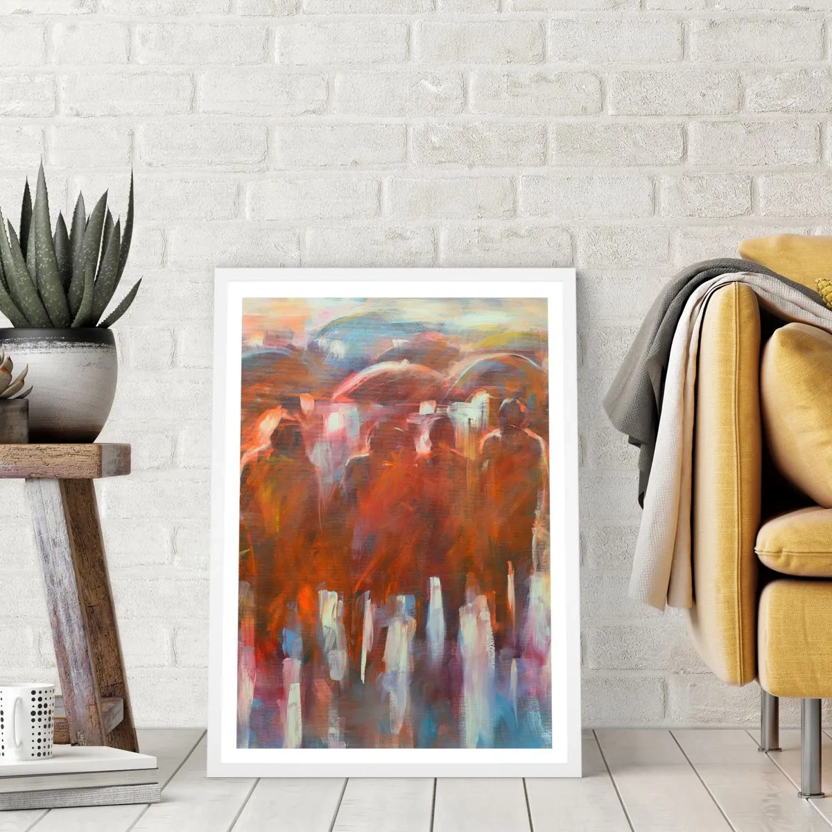 Plagát v bielom ráme - Rovnocenní v daždi a hmle - 50x70 cm