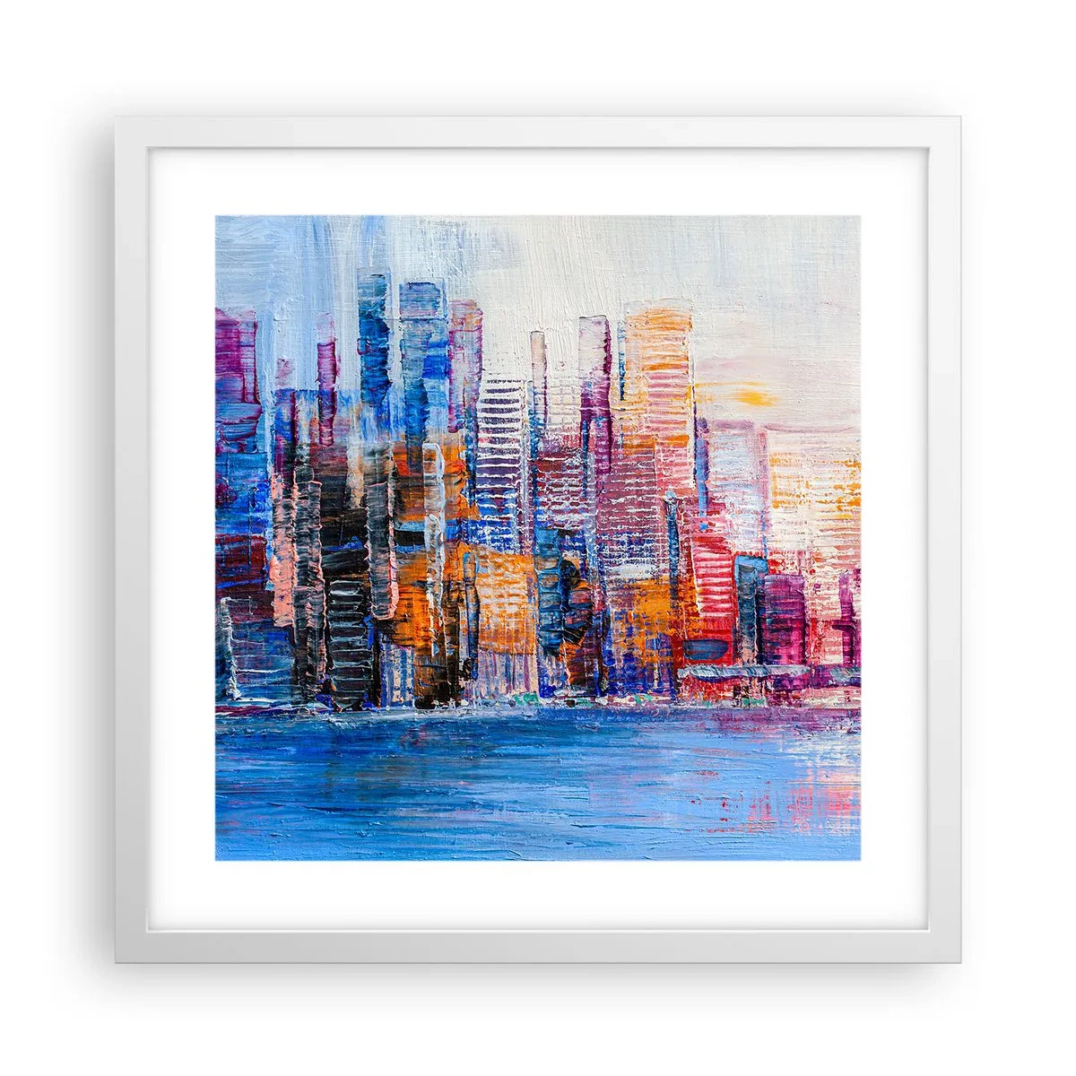 Plagát v bielom ráme - Radostná metropola - 40x40 cm