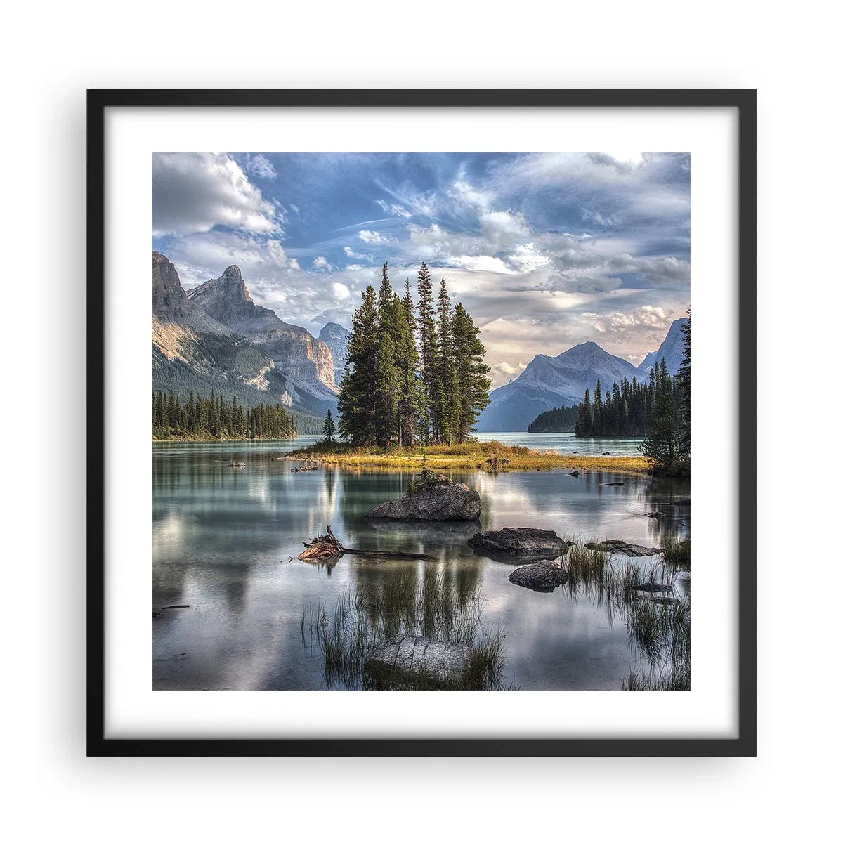 Plagát v čiernom ráme - Pri veľkej a čistej vode… - 50x50 cm