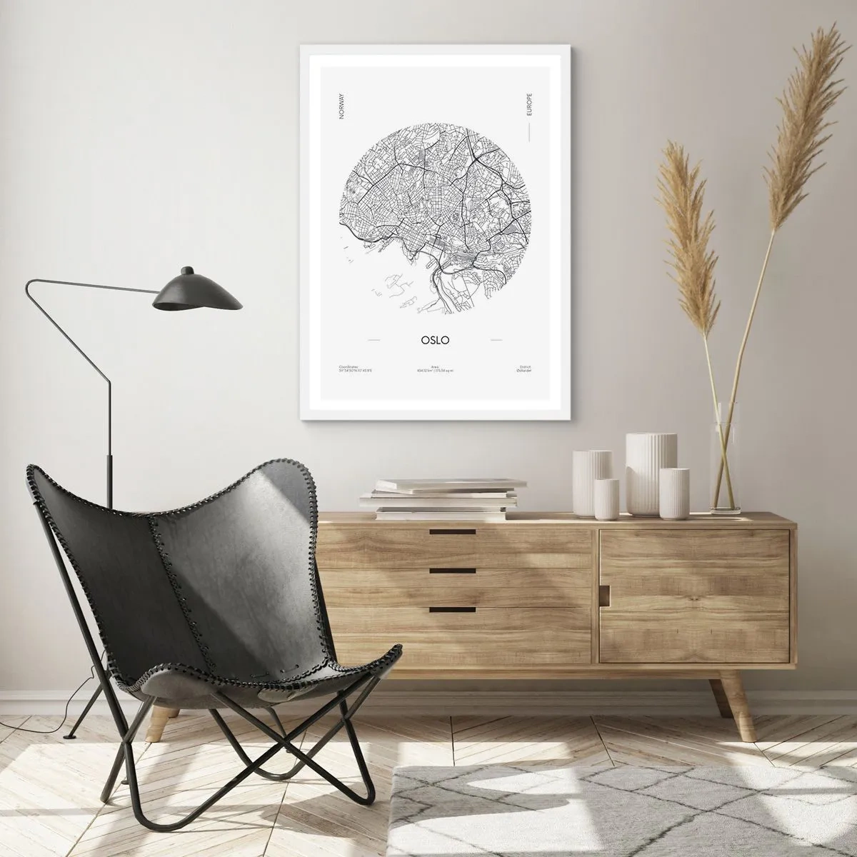 Plagát v bielom ráme - Anatómia Osla - 61x91 cm