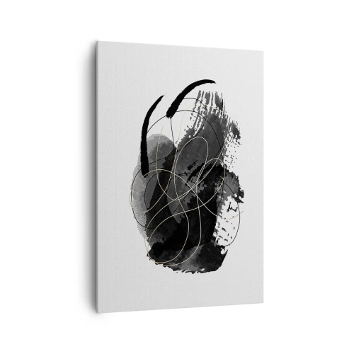 Obraz na plátne - Upletené z čiernej - 70x100 cm