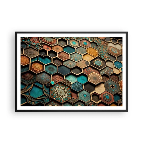 Plagát v čiernom ráme - Arabské ornamenty – variácia - 100x70 cm