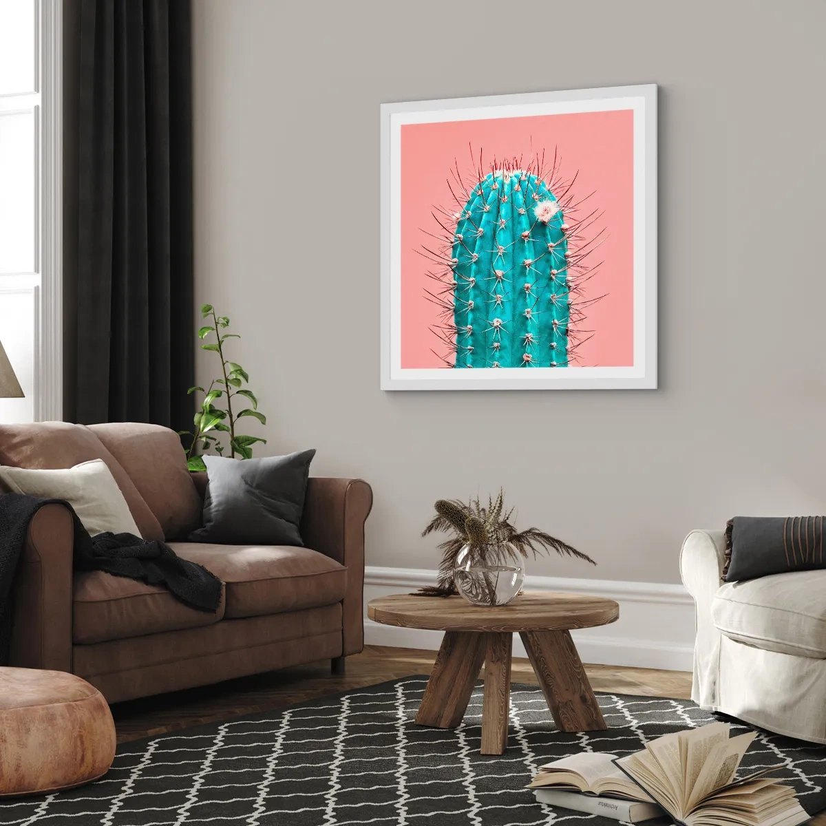 Plagát v bielom ráme - Len pozeraj - 60x60 cm