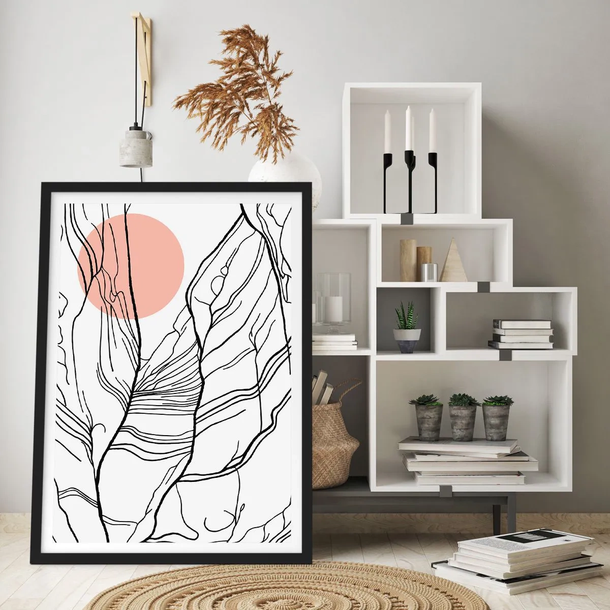 Plagát v čiernom ráme - V sieti vetvičiek - 61x91 cm