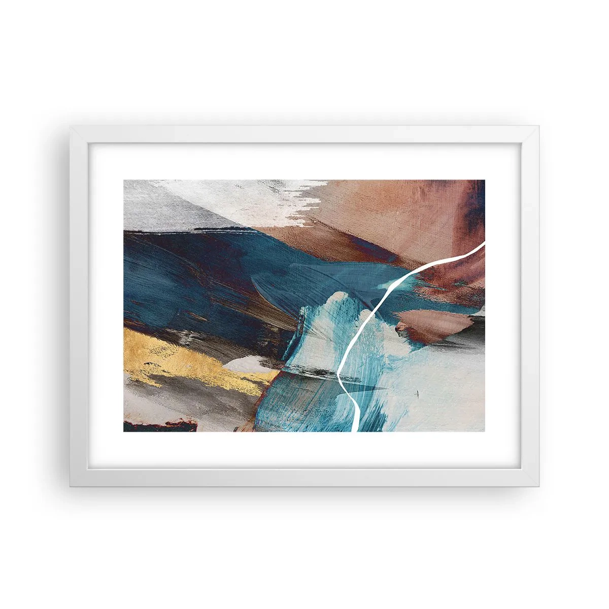 Plagát v bielom ráme - Na plno a s energiou - 40x30 cm