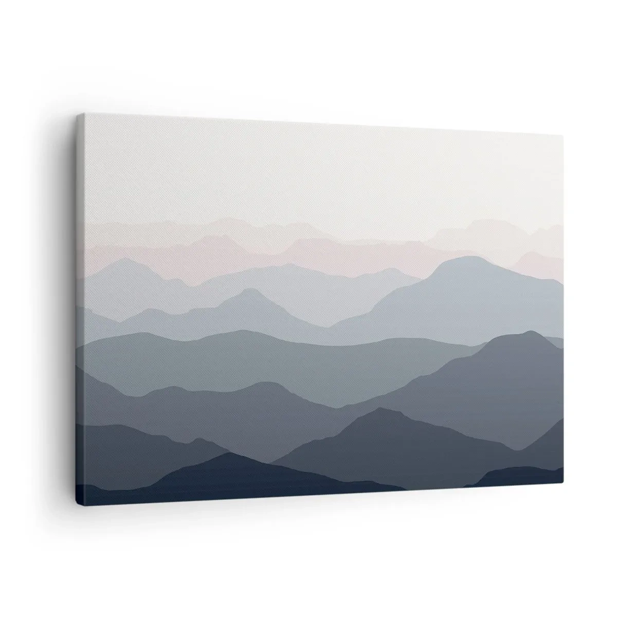 Obraz na plátne - Jemné horské vrstvy v odtieňoch sivej a modrej - 70x50cm - Vlny hôr - Moderná nástenná dekorácia do obývacej izby a spálne ARTTOR