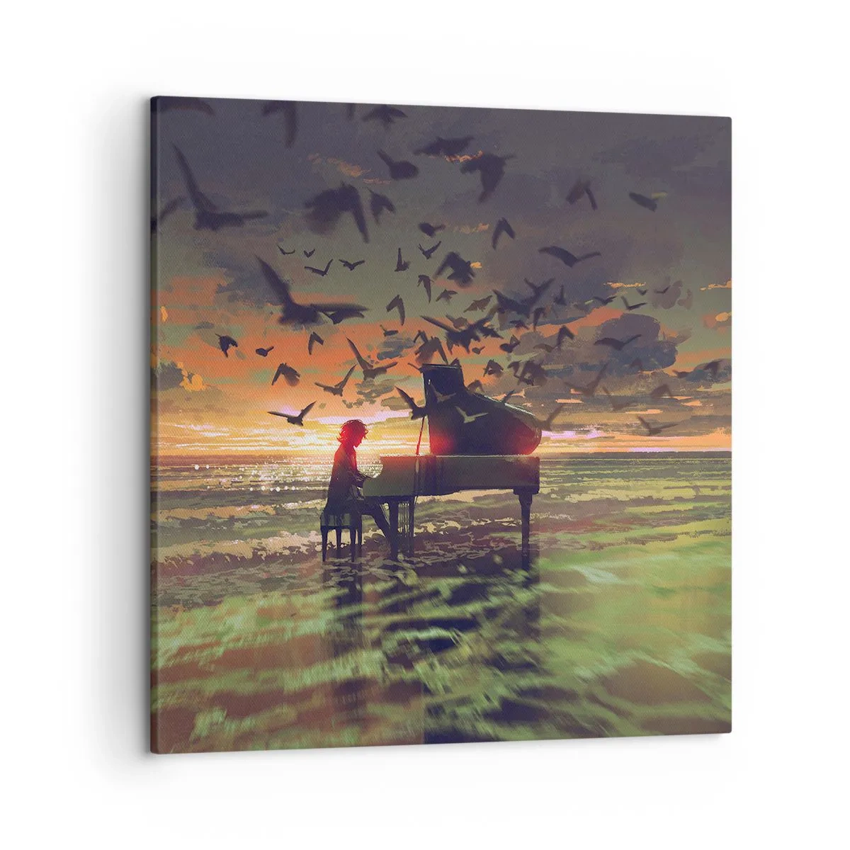 Obraz na plátne - Koncert na piano a vlny - 50x50 cm