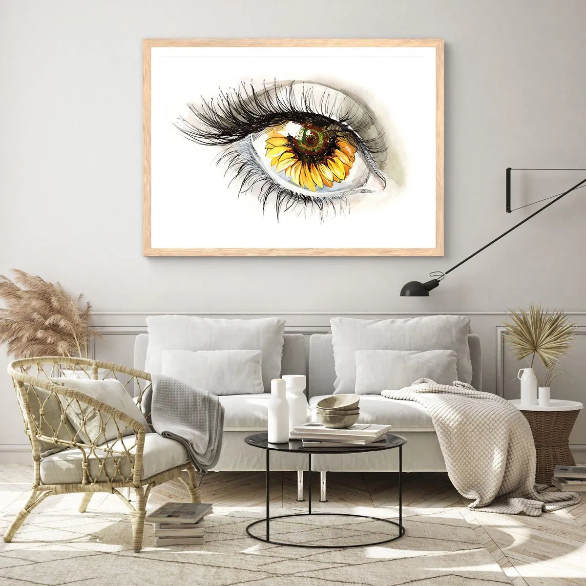 Plagát v ráme zo svetlého duba - Pohľad žeravý ako leto - 100x70 cm