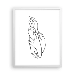 Plagát v bielom ráme - Dobrý dotyk - 40x50 cm