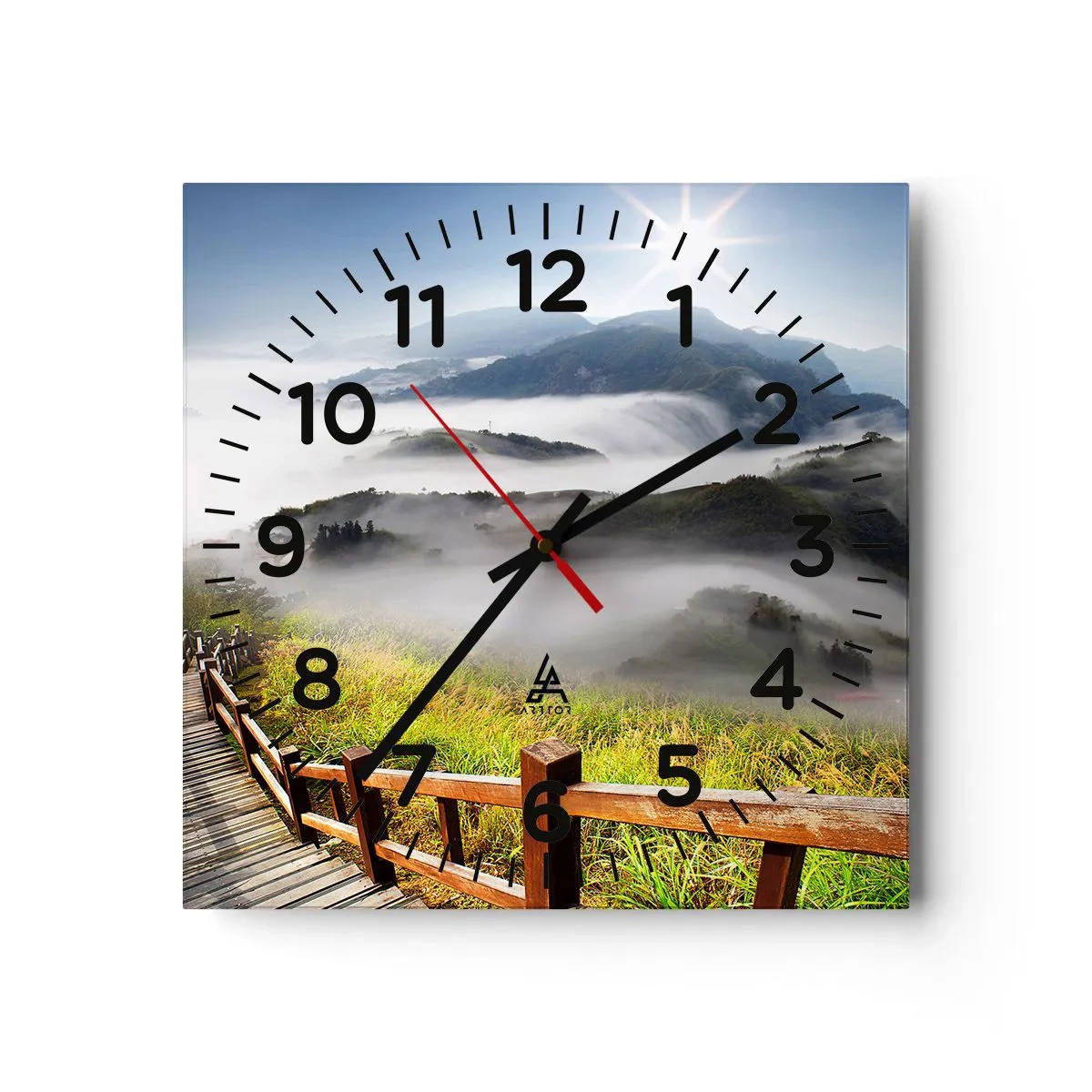 Nástenné hodiny - Utkané zo žiary a hmly - 40x40 cm