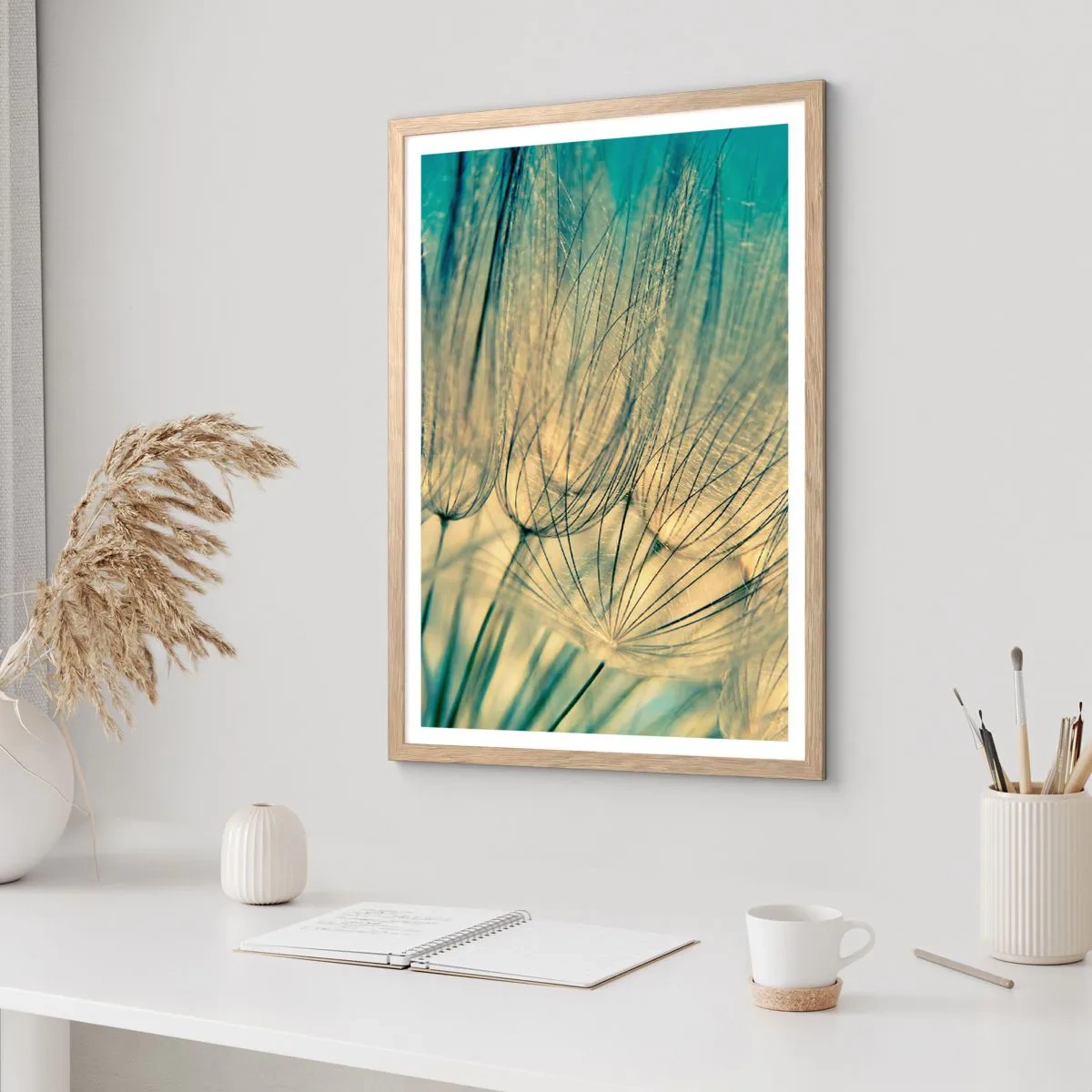 Plagát v ráme zo svetlého duba - Čakanie na vietor - 61x91 cm