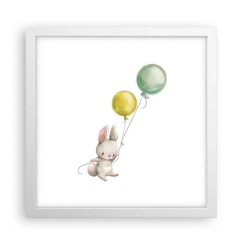 Plagát v bielom ráme - Poletím aj ja! - 30x30 cm
