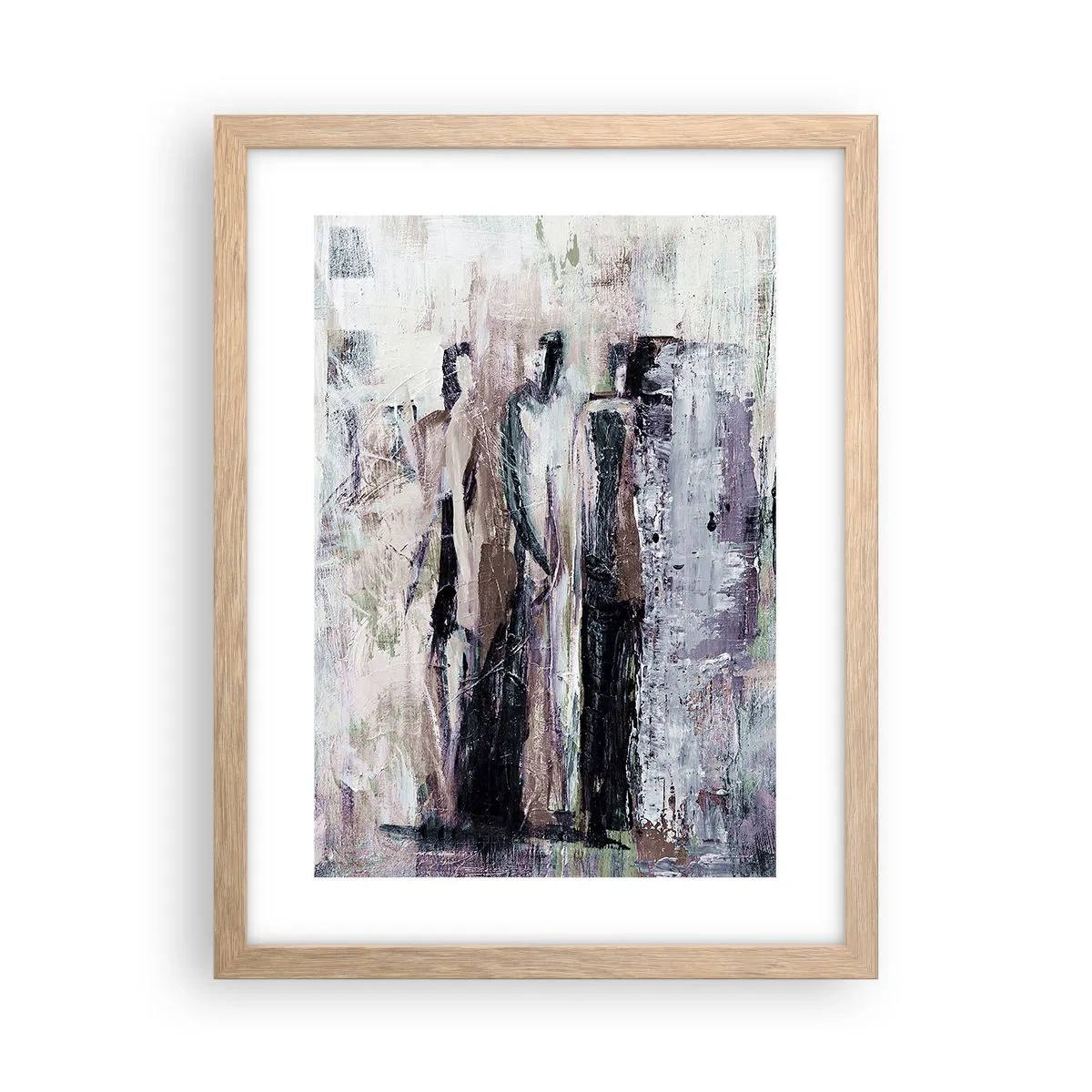 Plagát v ráme zo svetlého duba - Tajomná trojica - 30x40 cm