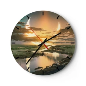 Nástenné hodiny - Niekde vo vzdialenej galaxii - 40x40 cm