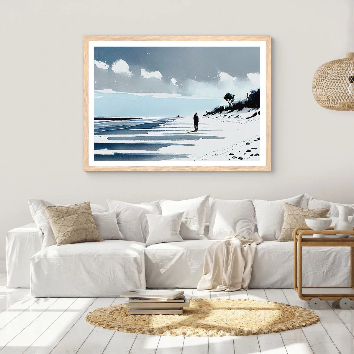 Plagát v ráme zo svetlého duba - O samote - 70x50 cm
