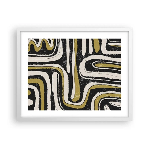 Plagát v bielom ráme - Kompozícia: trakty a uličky - 50x40 cm