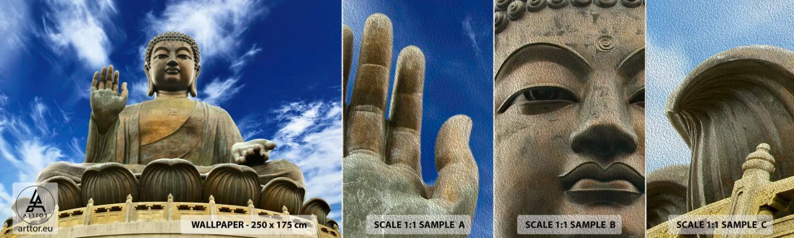 Vzorka fototapety Premium Sand - Ži bez strachu - Budha, Náboženstvo, Ázie - 100x30 cm