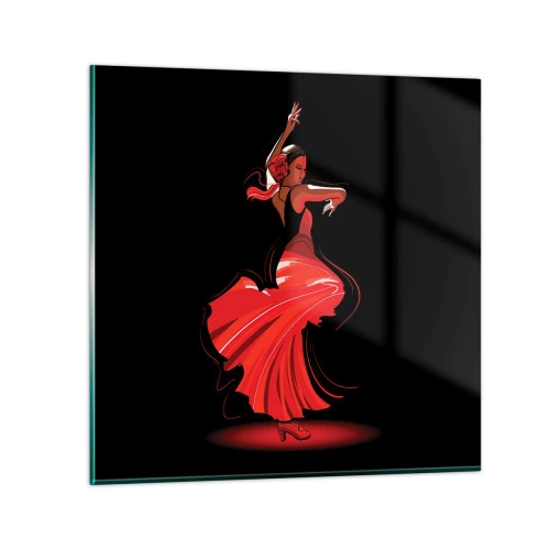 Obraz na skle - Horúca duša flamenco - 30x30 cm