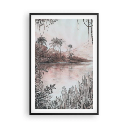 Plagát v čiernom ráme - Denník cestovateľa z 19. storočia - 61x91 cm