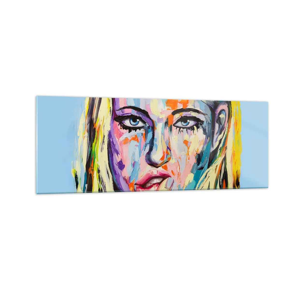 Obraz na skle - Pozri sa jej priamo do očí - 140x50 cm