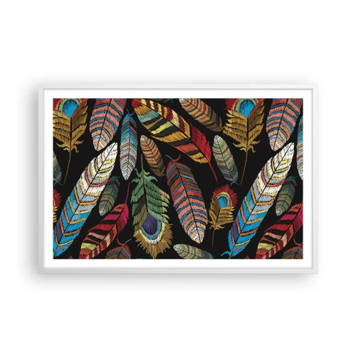 Plagát v bielom ráme - Vtáčí karneval - 91x61 cm