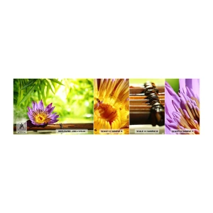 Vzorka samolepiacej fototapety Deluxe Sticker - Na ázijskom slnku - Kvetina, lotosový kvet, Bambus - 100x30 cm