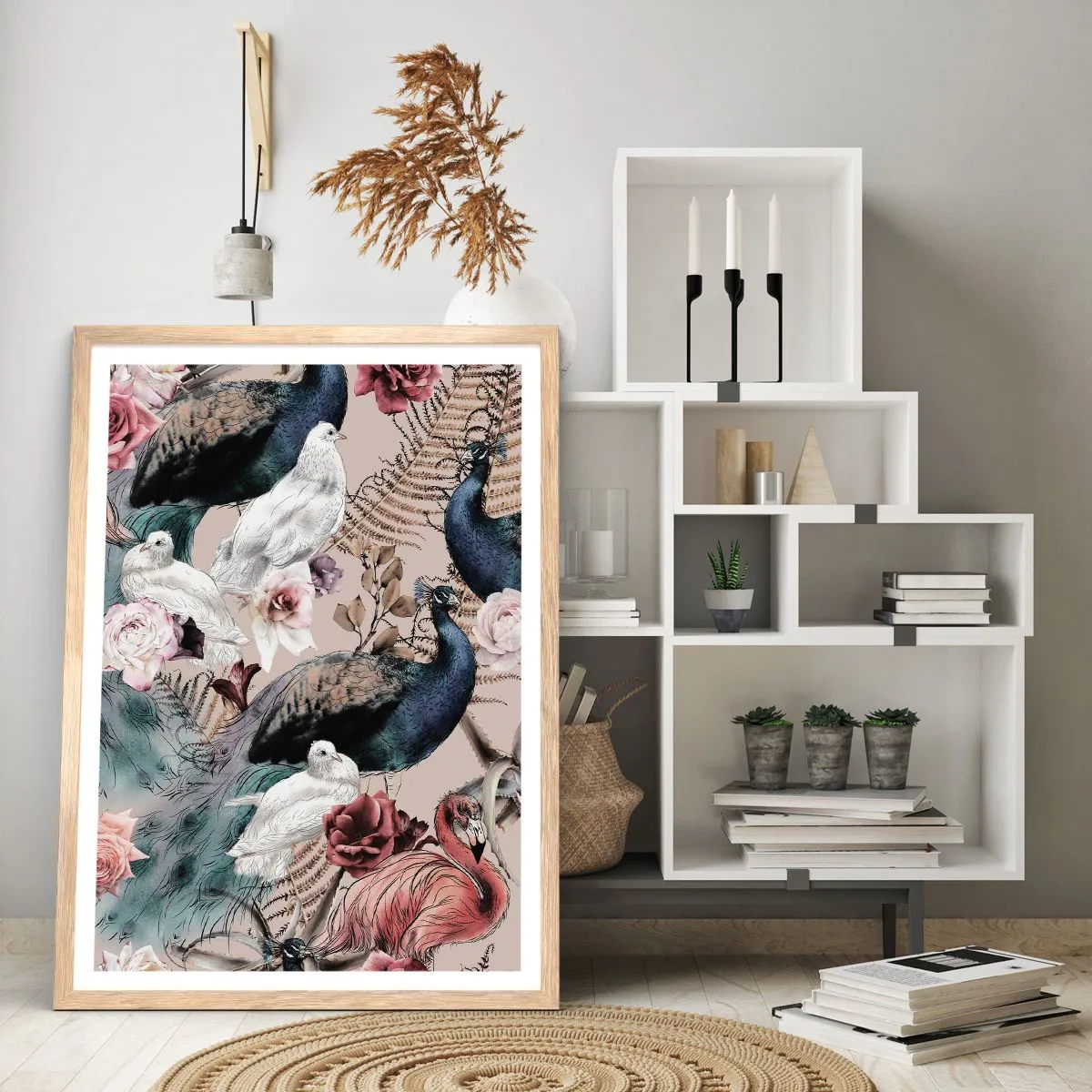 Plagát v ráme zo svetlého duba - V palácovej záhrade - 70x100 cm