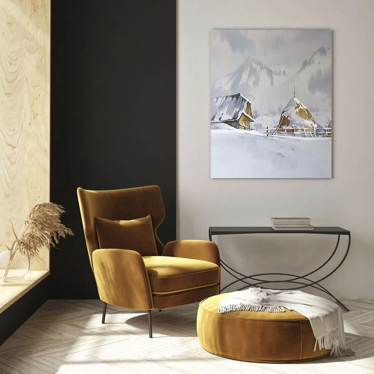 Obraz na skle - V zasneženom údolí - 80x120 cm