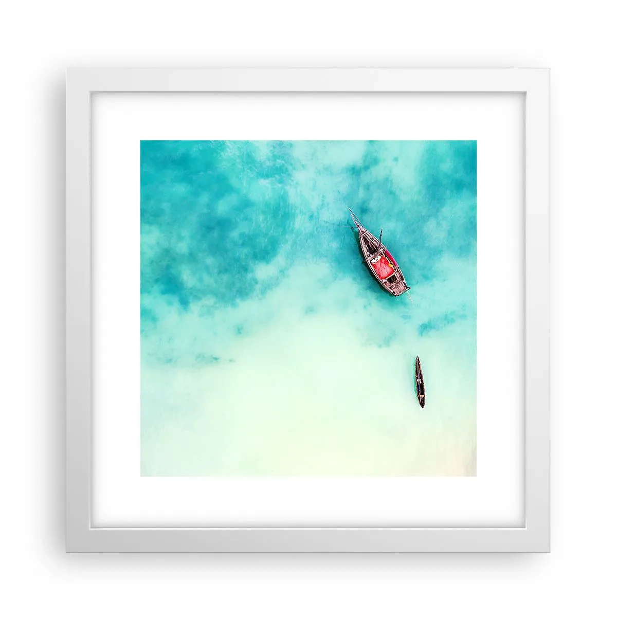 Plagát v bielom ráme - Pretože na plážach Zanzibaru, keď je prebytok vody… - 30x30 cm
