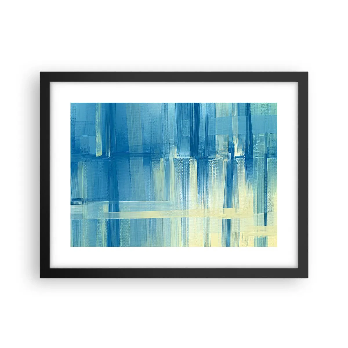 Plagát v čiernom ráme - Kompozícia v tyrkyse - 40x30 cm