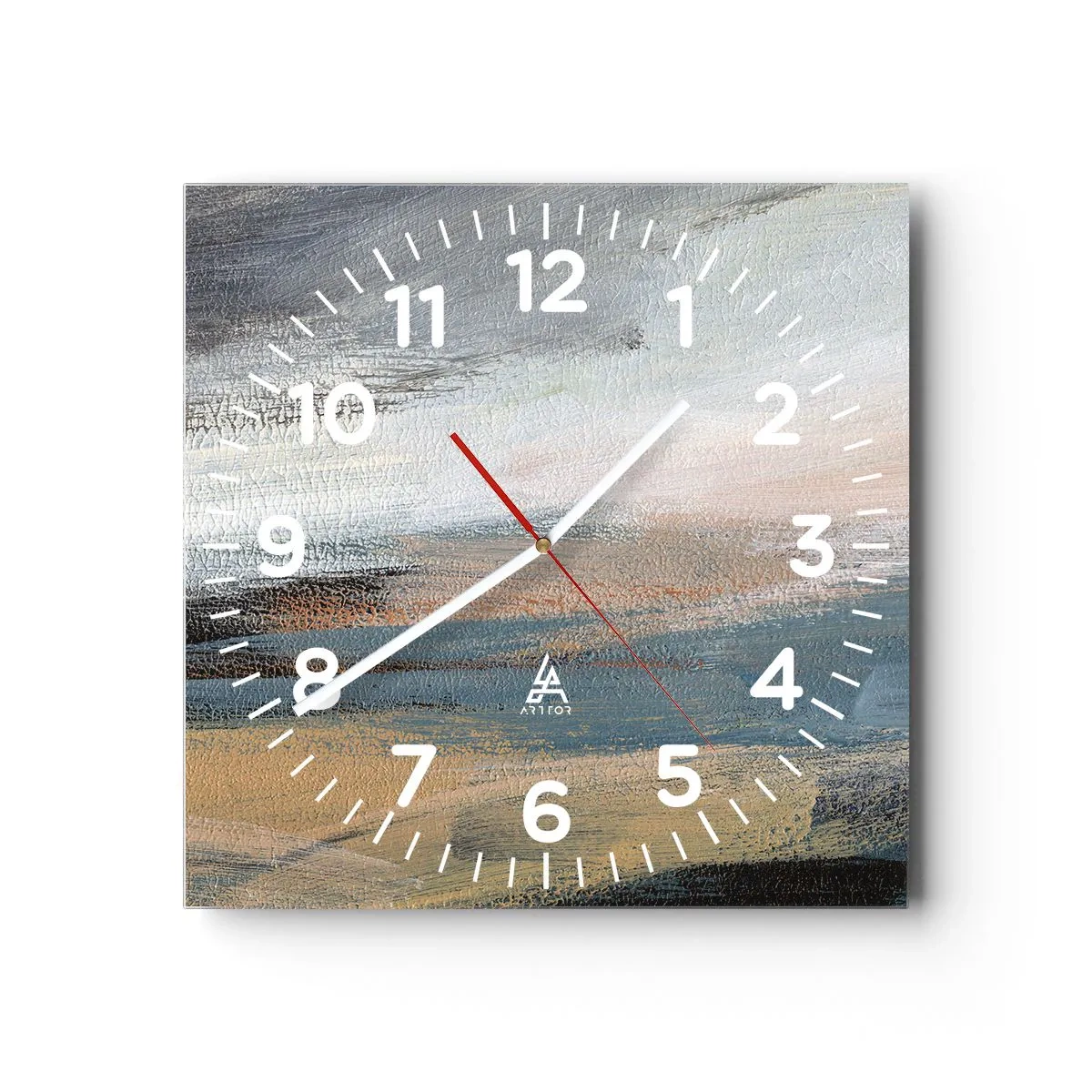 Nástenné hodiny - Abstrakcia: severná krajina - 30x30 cm