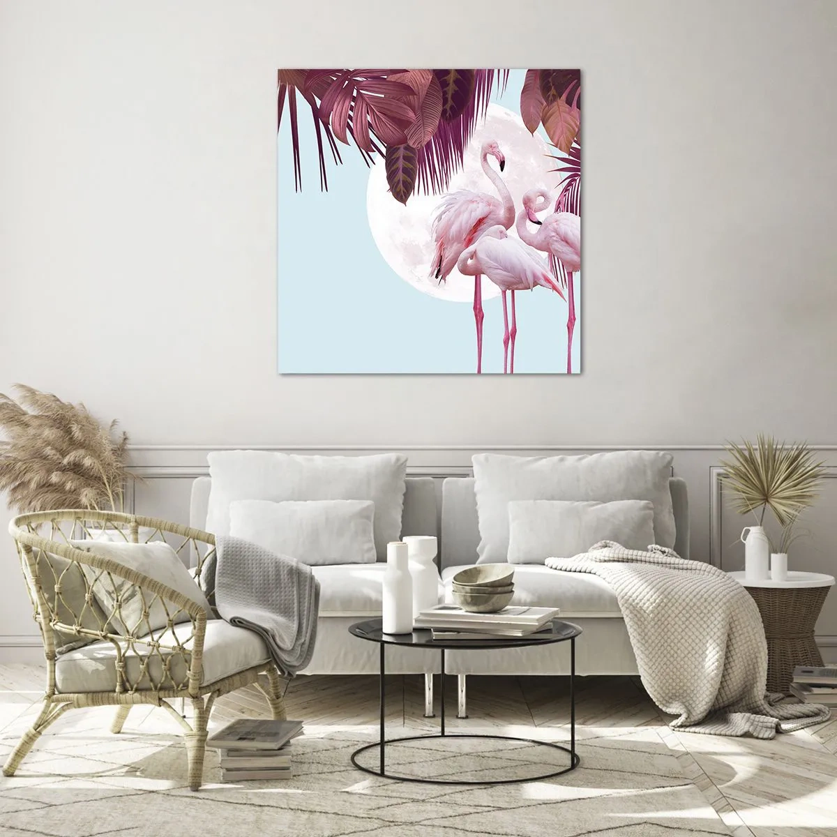 Obraz na skle - Tri vtáčie grácie - 30x30 cm