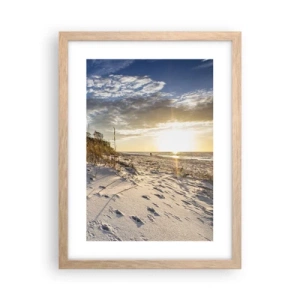 Plagát v ráme zo svetlého duba - Pozvánka na prechádzku - 30x40 cm